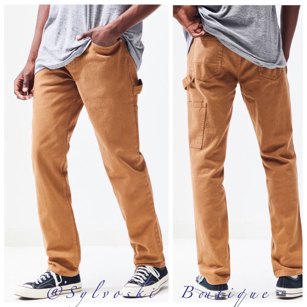 🔥PacSun Workwear Tan Slim Fit Carpenter Jeans NWT - Picture 2 of 10